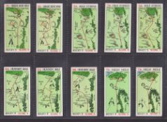 Cigarette cards, Churchman, 2 sets both golf related, Can You Beat Bogey (set 55 cards no