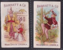 Trade cards, Barratt's, Characters from Nursery Rhymes, ref. H17, two cards, Blue Beard (sword