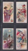 Cigarette cards, USA, Goodwin & Co, Holidays, four cards, Independence Day, Peru, Grand Prix,