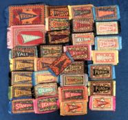 Tobacco felts, USA, ATC, College Pennant on Rug (Small), ref. B51, 22 different plus seven