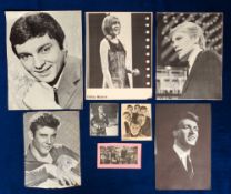 Entertainment, 8 autographed photographic newspaper and magazine cuttings to include The Zombies,