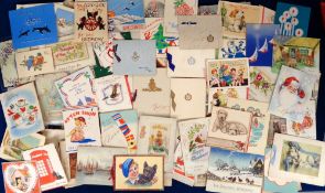 Greetings Cards, approx. 230, mostly early 20thC, greetings cards to include Military (RAF, ATS,