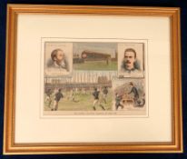 Football engraving, Blackburn Olympic v Old Etonians, FA Cup Final, 1883 played at Kennington