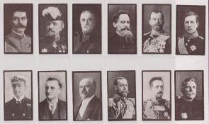 Cigarette cards, Bewlay War Series (portraits) (set 12 cards ) all Caps the Lot brand (gd)