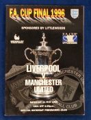 Football programme, Liverpool v Manchester United, 11 May 1996, FA Cup Final (vg) (1)