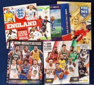 Trade card sticker albums, Panini 8 empty sport related albums, NBA 2019-20, NBA 2018-19, NFL