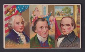 Cigarette card, USA, Duke's, Great Americans, 'X' size, type card, John Adams / Patrick Henry /