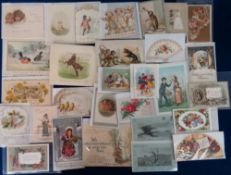 Ephemera, Greetings Cards, 200+ Victorian Christmas, New Year, birthday cards to include embossed,