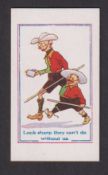 Trade card, A. Lawson, Hounslow, Stafford, Army Pictures, Cartoons etc, 'Look Sharp they can't do