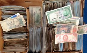 Bank Notes, a collection of 1000s of foreign bank notes to include Thailand, Turkey, Madagascar,