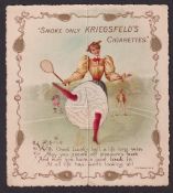 Cigarette card, Kriegsfeld, Actresses, Metamorphic Folder (Adopted title), 'Give leg bail', opens to