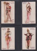 Cigarette cards, USA, Harry Weissinger Tobacco Co, Musical Instruments (Girls), 'X' size, 4 cards,