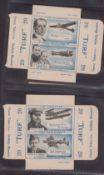 Cigarette cards, Carreras Turf uncut slides (doubles), Famous British Fliers (21/25) (1 with
