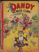 Children's book, Dandy Monster Comic Annual, 1942, scarce wartime edition, cover loose & damage to