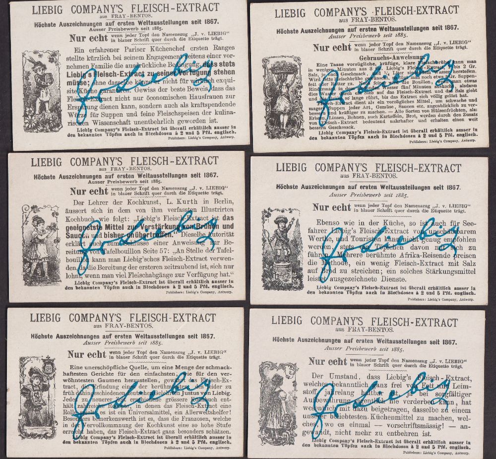 Trade cards, Liebig, Alphabet-Male Operatic Characters, ref. S369, German edition (set, 12 cards) ( - Image 4 of 4