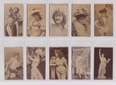 Cigarette cards, India, Star Tobacco Co, Beauties, sepia, 'Nautch Girl' back in red, 10 different