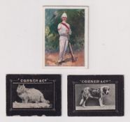 Trade cards, Corner & Co, three 'K' size type cards, Animal Studies (2, different backs, one with