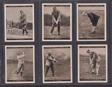 Cigarette cards, Churchman, Famous Golfers 1st Series, large sized (set 12 cards) including Bobby