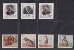 Trade cards, Cullen's Tea, 7 cards all with different backs, Animal Series (4), Cinema Favourites (