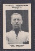 Trade card, Crescent Confectionery, Sportsmen Series, type card no.43 J McClelland (Football)