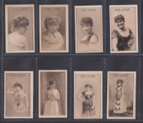 Cigarette cards, USA, Goodwin & Co, Old Judge Cards (Actresses), 8 different cards, ref N167-2,