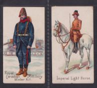 Cigarette cards, Redford & Co, Colonial Troops, two cards, Imperial Light Horse & Royal Canadian