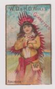 Cigarette card, Wills, National Types, type card, America, 63mm x 35mm (slight trim, back toned,