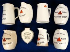 Advertising, Simonds Brewery Water Jugs, 7 various bar top jugs, late 19th to mid 20thC (6 at fault)