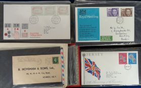 Stamps, GB QEII collection of first day covers housed in 6 albums to include 1973 Royal Wedding with