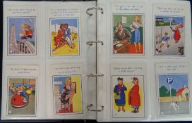 Postcards, Comic, a collection in modern album of approx. 152 mixed age comic cards, with many