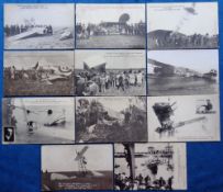 Postcards, Aviation, early French accidents and crashes, May 1911, Sezanne Oct. 1913, Laroche July