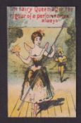 Cigarette card, Ogden's, Comic Pictures, type card, 'The fairy Queen after the rigour of a