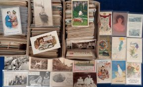 Postcards, approx. 1500, mostly early 20thC mixed subject cards to include school children,