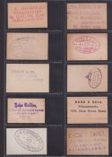 Cigarette cards, Ogden's, Guinea Gold, 20 cards all with different Tobacconists names rubber stamped