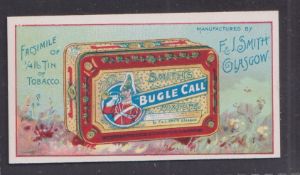 Cigarette card, Smith's, Advertisement Card, type, advert card illustrated with tin of Smith's Bugle
