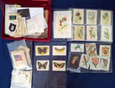 Tobacco silks, mixture a few hundred silks in small box, Wills Australian Wild Flowers (16 with