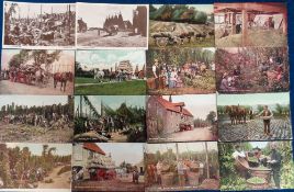 Postcards, a hop picking selection of approx. 32 cars with 2 RPs of Whitbread's Hop Farm showing