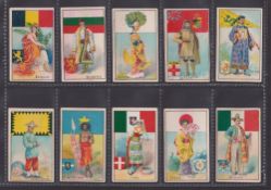 Cigarette cards, Duncan & Co, Flags, Arms & Types of Nations (blue backs), 20 cards (gen about gd)