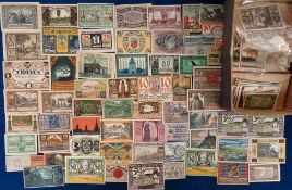 Bank Notes, Notgeld, a collection of 100s of hyperinflation Weimar Republic notes representing a