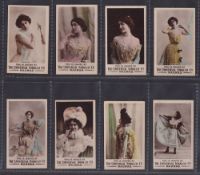 Cigarette cards, India, The Universal Tobascco Co, Madras, Actresses (Plain back), 8 cards,