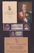 Trade cards, Cadbury's, Royal Silver Jubilee 1910-1935, envelope gift pack containing postcard