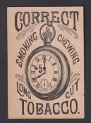 Cigarette card, USA, The Lake Erie Tobacco Co, Promotional advertising card for 'Correct Smoking,