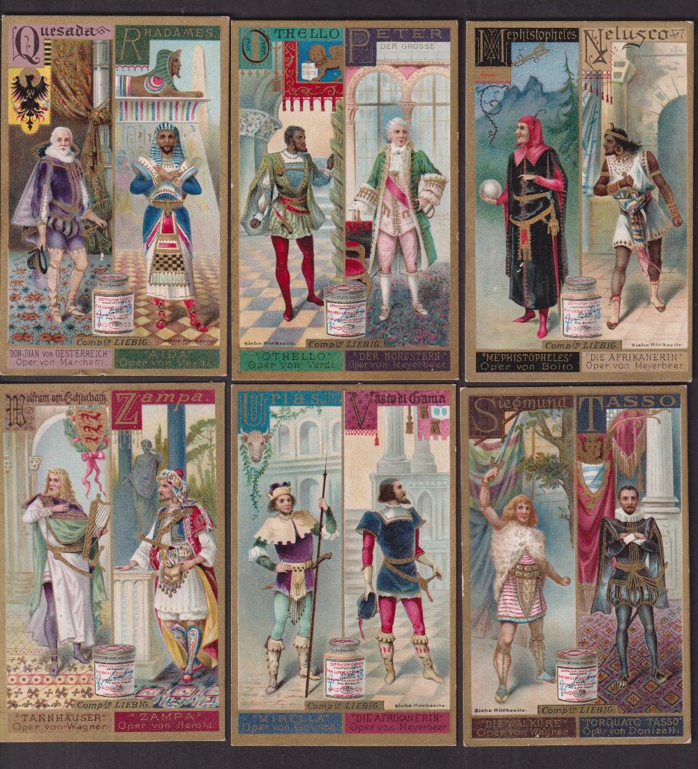 Trade cards, Liebig, Alphabet-Male Operatic Characters, ref. S369, German edition (set, 12 cards) ( - Image 3 of 4