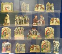 Ephemera, an interesting selection of 17 Jewish related scraps (chromos) depicting Jewish Life (gd)