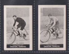 Cigarette cards, Cohen, Weenen, Heroes of Sport, Cyclists, two cards, Champion & Eros Germanos (gd/