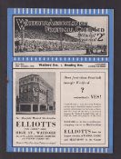 Football programme, Watford Res v Reading Res, 29 Oct 1938, London Combination, (gd)