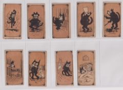 Trade cards, Barratt's, Felix Pictures, 9 cards, nos 7, 11, 16, 20, 21, 22, 23 (staining to back),