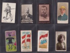 Cigarette cards, 8 scarce cards, Kinnear (4, A Gentleman in Kharki, Australian Cricketer -