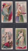 Cigarette cards, USA, Goodwin & Co, Holidays, four cards, Independence Day, Belgium, New Year,