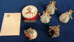 Toys, 3 Wells Fairy Queen wind up toys (1 complete, 2 damaged), a Wells Brimtoy Cinderella and